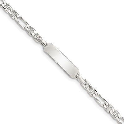 Sterling Silver Childrens ID Anchor Plus EXT Link Bracelet