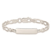Sterling Silver Polished Engraveable Childrens ID Bracelet