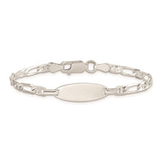 Sterling Silver Polished Engraveable Plus EXT Childrens ID Bracelet