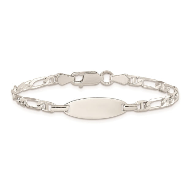 Sterling Silver Polished Engraveable Plus EXT Childrens ID Bracelet