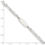 Sterling Silver Polished Engraveable Plus EXT Childrens ID Bracelet
