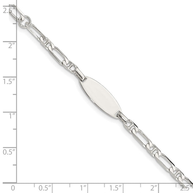 Sterling Silver Polished Engraveable Plus EXT Childrens ID Bracelet