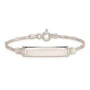 Sterling Silver Polished Engraveable Childrens ID Bracelet