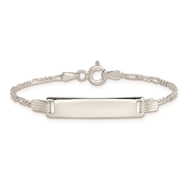 Sterling Silver Polished Engraveable Childrens ID Bracelet