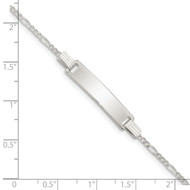 Sterling Silver Polished Engraveable Childrens ID Bracelet