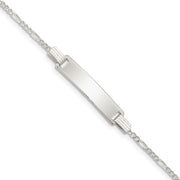Sterling Silver Polished Engraveable Childrens ID Bracelet