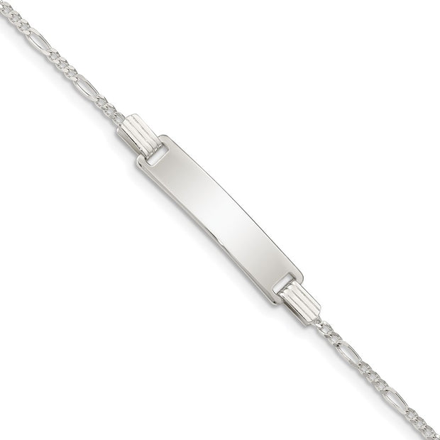 Sterling Silver Polished Engraveable Childrens ID Bracelet