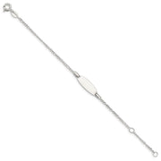 Sterling Silver Childrens Plus Ext ID Figaro Link Bracelet