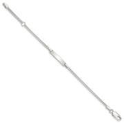 Sterling Silver Polished Childrens ID Curb Link Plus Ext. Bracelet