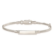 Sterling Silver Polished Childrens ID Curb Link Plus Ext. Bracelet