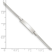 Sterling Silver Polished Childrens ID Curb Link Plus Ext. Bracelet