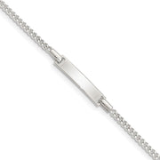 Sterling Silver Polished Childrens ID Curb Link Plus Ext. Bracelet