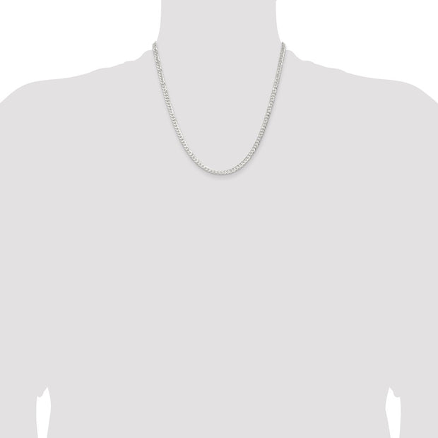 Sterling Silver 3.8mm Flat Curb Chain