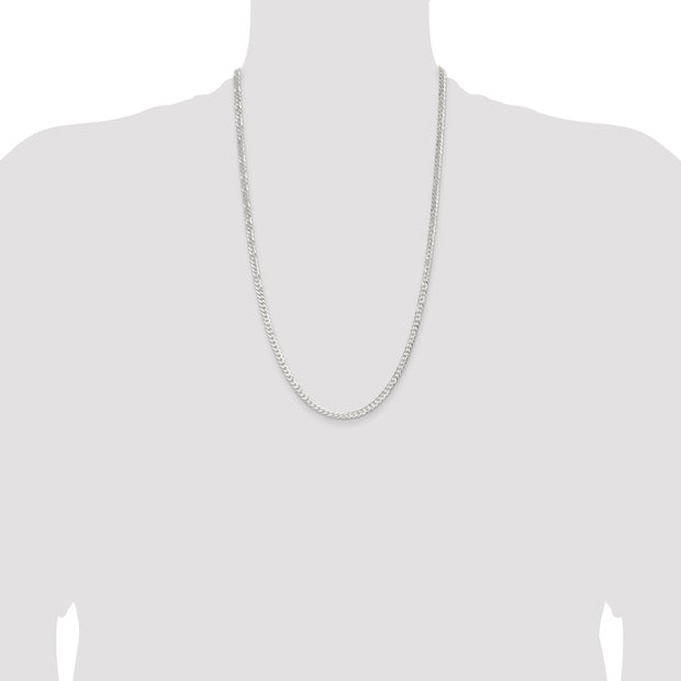 Sterling Silver 3.8mm Flat Curb Chain