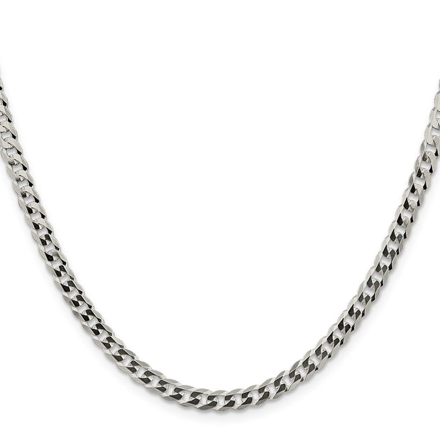 Sterling Silver 4.7mm Flat Curb Chain
