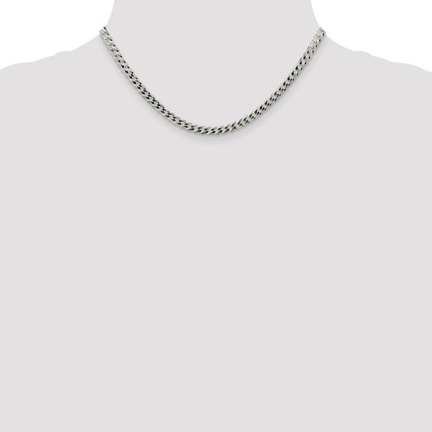 Sterling Silver 4.7mm Flat Curb Chain