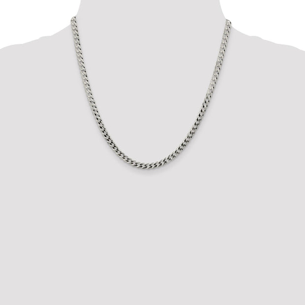 Sterling Silver 4.7mm Flat Curb Chain