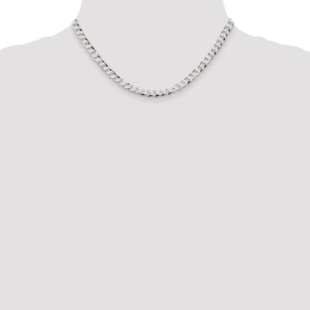 Sterling Silver 5.75mm Flat Curb Chain