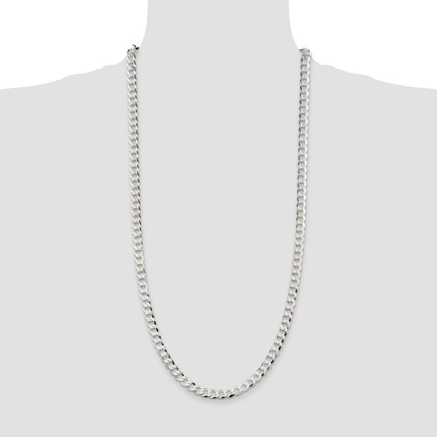 Sterling Silver 6.8mm Flat Curb Chain