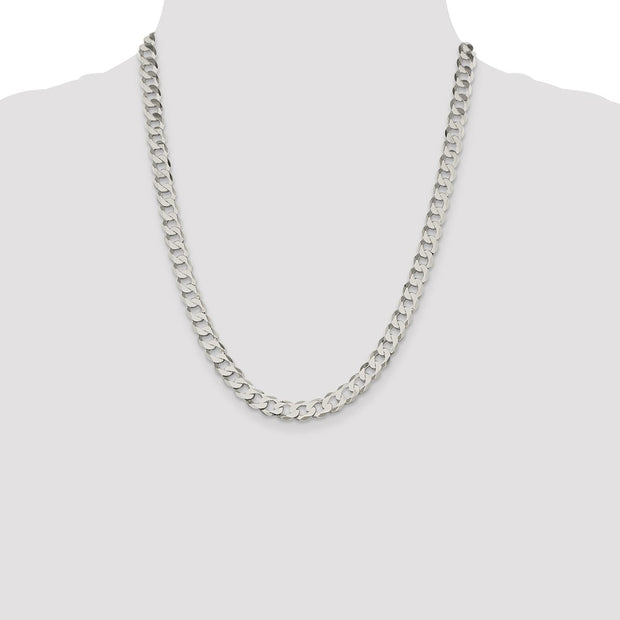 Sterling Silver 7.5mm Flat Curb Chain