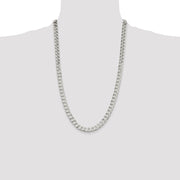 Sterling Silver 7.5mm Flat Curb Chain