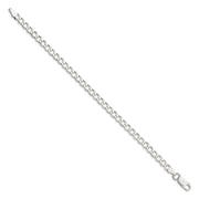Sterling Silver 5.3mm Semi-solid Flat Curb Chain