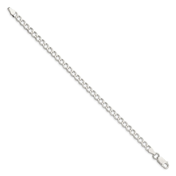 Sterling Silver 5.3mm Semi-solid Flat Curb Chain