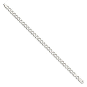 Sterling Silver 6.7mm Semi-solid Flat Curb Chain