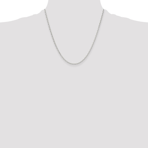 Sterling Silver Polished and D/C 2mm Mariner Link Chain