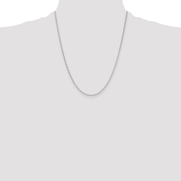 Sterling Silver Polished and D/C 2mm Mariner Link Chain
