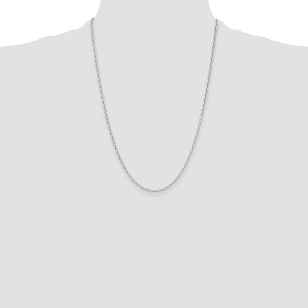 Sterling Silver Polished and D/C 2mm Mariner Link Chain
