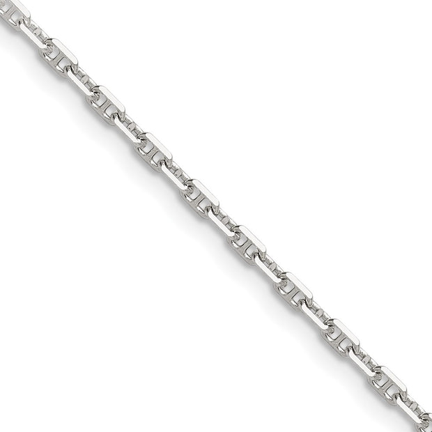 Sterling Silver Polished and D/C 2mm Mariner Link Chain