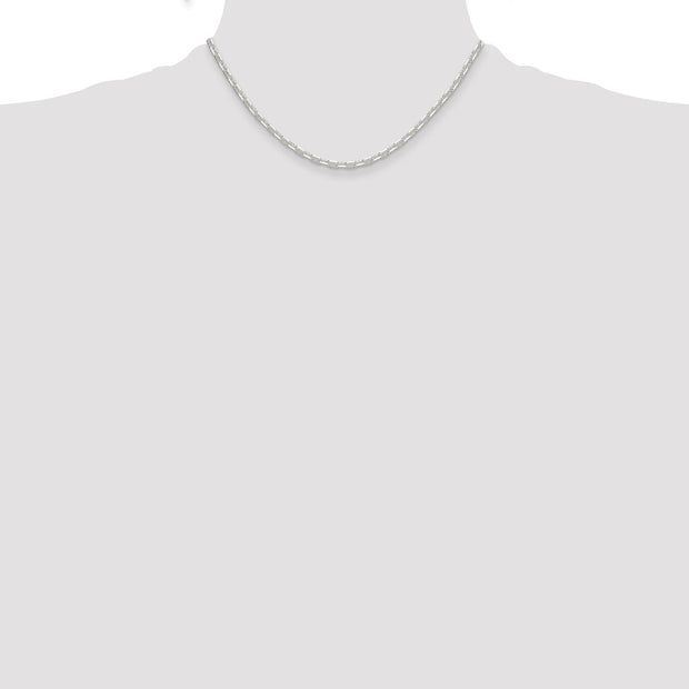 Sterling Silver Polished and D/C 3mm Mariner Link Chain