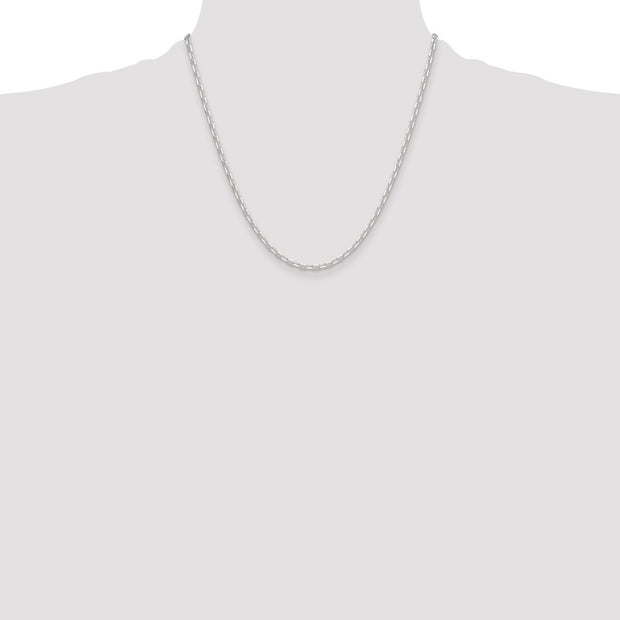 Sterling Silver Polished and D/C 3mm Mariner Link Chain