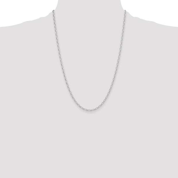 Sterling Silver Polished and D/C 3mm Mariner Link Chain