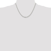 Sterling Silver Polished and D/C 3.75mm Mariner Link Chain