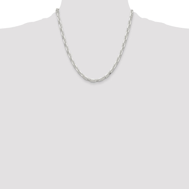 Sterling Silver Polished and D/C 5.5mm Mariner Link Chain
