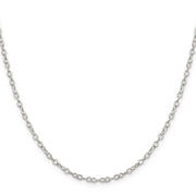 Sterling Silver 2.5mm Flat Open Oval Cable Chain