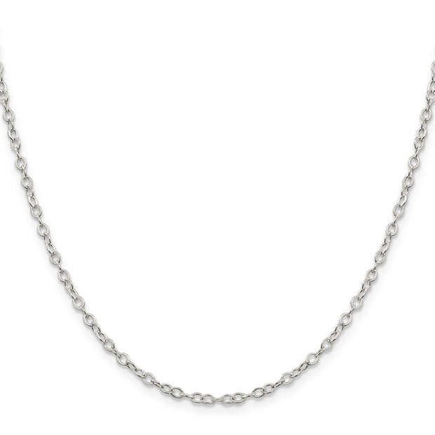 Sterling Silver 2.5mm Flat Open Oval Cable Chain
