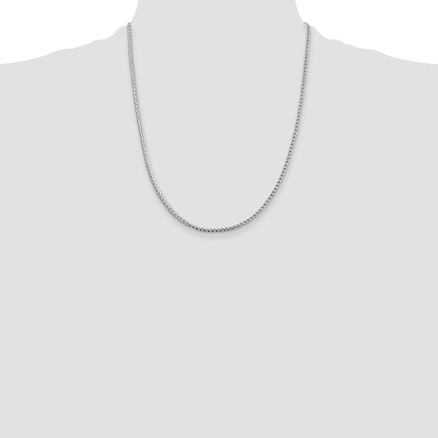 Sterling Silver 2.55mm D/C Square Franco Chain