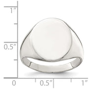 Sterling Silver 17x13mm Closed Back Signet Ring
