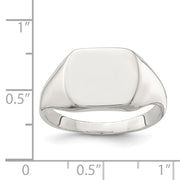 Sterling Silver 12x12mm Closed Back Signet Ring