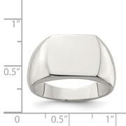 Sterling Silver 12x15mm Open Back Signet Ring