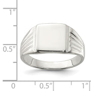 Sterling Silver 11x11mm Open Back Signet Ring