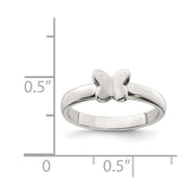 Sterling Silver Rhodium-plated Polished Butterfly Children's Ring