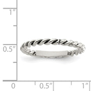 Sterling Silver Antiqued Twisted 1.75mm Women's Ring
