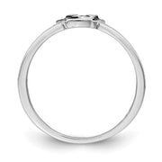 Sterling Silver RH-plated Black & White Enameled Puppy Children's Ring