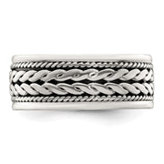 Sterling Silver Antiqued Rope Design Ladie's Ring