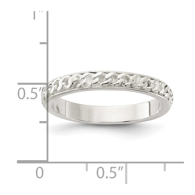 Sterling Silver Chain Inlay Design 3mm Band