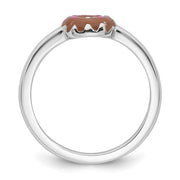 Sterling Silver Rhodium-plated Children's Brown with Pink and White Enamel Sprinkled Donut Ring